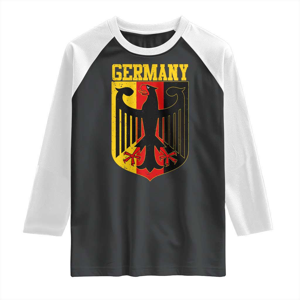 Proud Germany Raglan Shirt Bundesadler Coat of Arms German Flag TS11 Black White Print Your Wear
