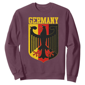 Proud Germany Sweatshirt Bundesadler Coat of Arms German Flag TS11 Maroon Print Your Wear