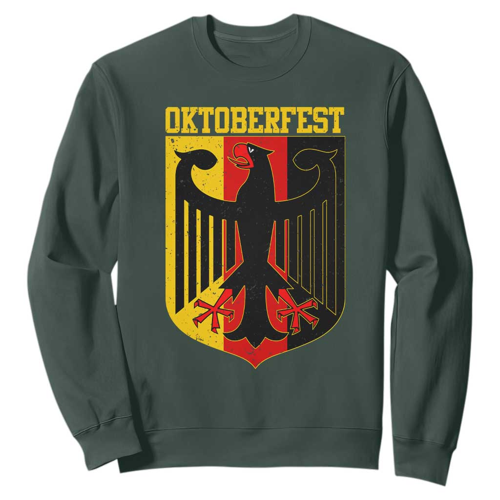 Oktoberfest Sweatshirt Bundesadler Coat of Arms German Flag TS11 Dark Forest Green Print Your Wear