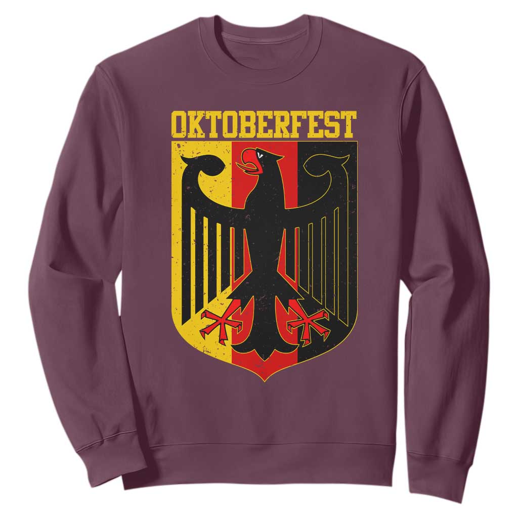 Oktoberfest Sweatshirt Bundesadler Coat of Arms German Flag TS11 Maroon Print Your Wear