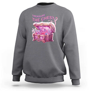 Breast Cancer Awareness Sweatshirt Treasure The Chest Crystal Diamond Pink Ribbon TS11 Charcoal Print Your Wear