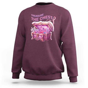 Breast Cancer Awareness Sweatshirt Treasure The Chest Crystal Diamond Pink Ribbon TS11 Maroon Print Your Wear