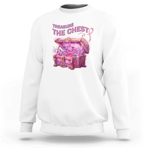 Breast Cancer Awareness Sweatshirt Treasure The Chest Crystal Diamond Pink Ribbon TS11 White Print Your Wear