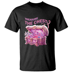 Breast Cancer Awareness T Shirt Treasure The Chest Crystal Diamond Pink Ribbon TS11 Black Print Your Wear