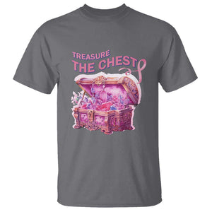 Breast Cancer Awareness T Shirt Treasure The Chest Crystal Diamond Pink Ribbon TS11 Charcoal Print Your Wear