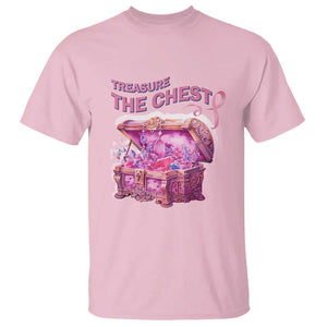 Breast Cancer Awareness T Shirt Treasure The Chest Crystal Diamond Pink Ribbon TS11 Light Pink Print Your Wear