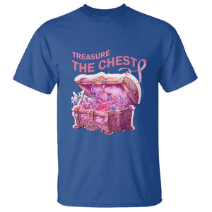 Breast Cancer Awareness T Shirt Treasure The Chest Crystal Diamond Pink Ribbon TS11 Royal Blue Print Your Wear