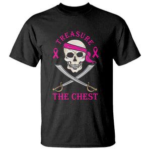 Breast Cancer Awareness T Shirt Treasure The Chest Pirate Skull Sword Pink Ribbon TS11 Black Print Your Wear