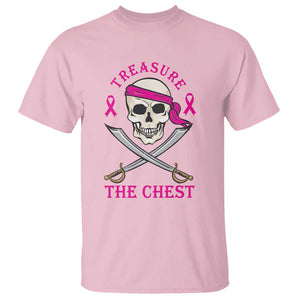 Breast Cancer Awareness T Shirt Treasure The Chest Pirate Skull Sword Pink Ribbon TS11 Light Pink Print Your Wear