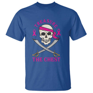 Breast Cancer Awareness T Shirt Treasure The Chest Pirate Skull Sword Pink Ribbon TS11 Royal Blue Print Your Wear