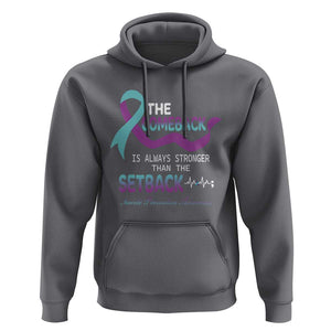 Suicide Prevention Awareness Hoodie The Comeback Is Always Stronger Than The Setback Heartbeat TS11 Charcoal Print Your Wear