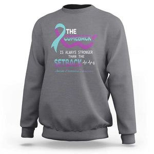 Suicide Prevention Awareness Sweatshirt The Comeback Is Always Stronger Than The Setback Heartbeat TS11 Charcoal Print Your Wear