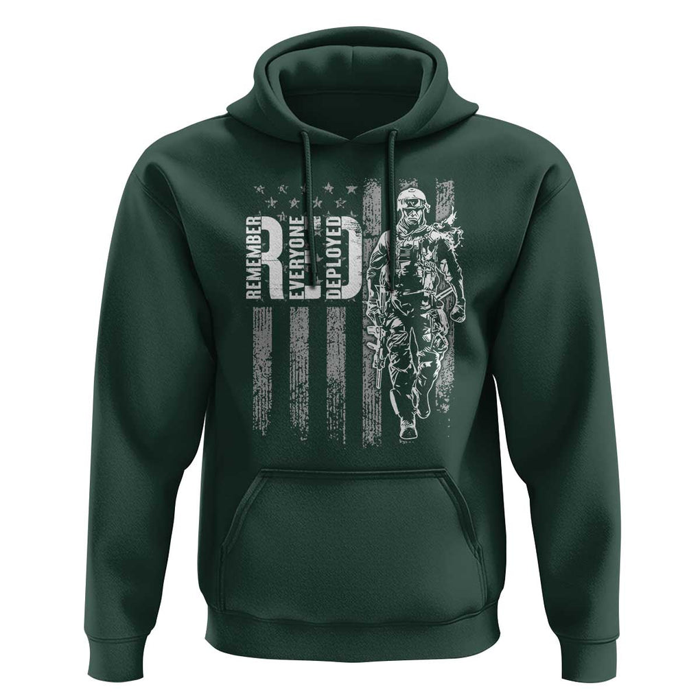 RED Friday Hoodie Remember Everyone Deployed American Flag Military Patriotic Veteran TS11 Dark Forest Green Print Your Wear