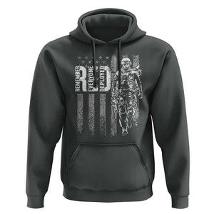 RED Friday Hoodie Remember Everyone Deployed American Flag Military Patriotic Veteran TS11 Dark Heather Print Your Wear