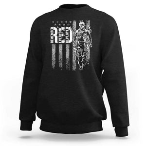 RED Friday Sweatshirt Remember Everyone Deployed American Flag Military Patriotic Veteran TS11 Black Print Your Wear