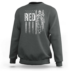 RED Friday Sweatshirt Remember Everyone Deployed American Flag Military Patriotic Veteran TS11 Dark Heather Print Your Wear