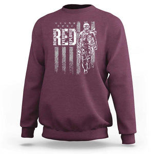 RED Friday Sweatshirt Remember Everyone Deployed American Flag Military Patriotic Veteran TS11 Maroon Print Your Wear