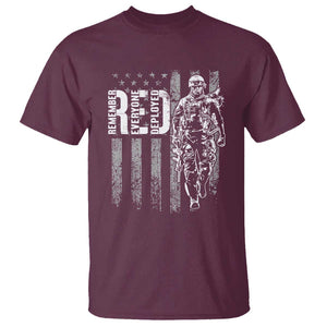 RED Friday T Shirt Remember Everyone Deployed American Flag Military Patriotic Veteran TS11 Maroon Print Your Wear