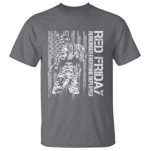 RED Friday T Shirt Remember Everyone Deployed Military American Flag TS11 Charcoal Print Your Wear