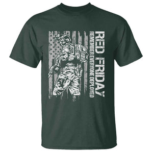 RED Friday T Shirt Remember Everyone Deployed Military American Flag TS11 Dark Forest Green Print Your Wear