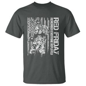 RED Friday T Shirt Remember Everyone Deployed Military American Flag TS11 Dark Heather Print Your Wear