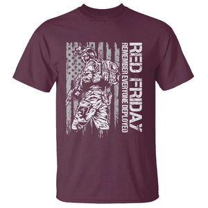 RED Friday T Shirt Remember Everyone Deployed Military American Flag TS11 Maroon Print Your Wear