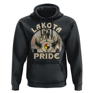 Native American Hoodie Lakota Pride Medicine Wheel Cow Skull TS11 Black Print Your Wear