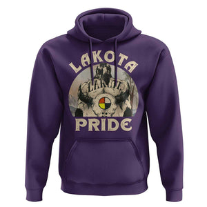 Native American Hoodie Lakota Pride Medicine Wheel Cow Skull TS11 Purple Print Your Wear