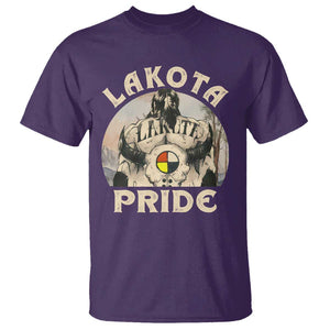 Native American T Shirt Lakota Pride Medicine Wheel Cow Skull TS11 Purple Print Your Wear