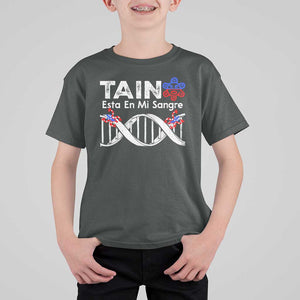 Boricua T Shirt For Kid Taino Esta En Mi Sangre Frog Puerto TS11 Dark Heather Print Your Wear