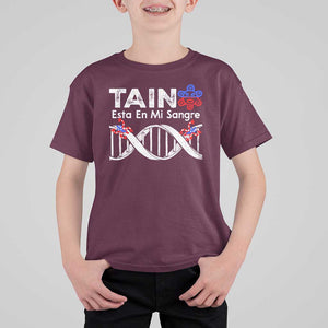 Boricua T Shirt For Kid Taino Esta En Mi Sangre Frog Puerto TS11 Maroon Print Your Wear