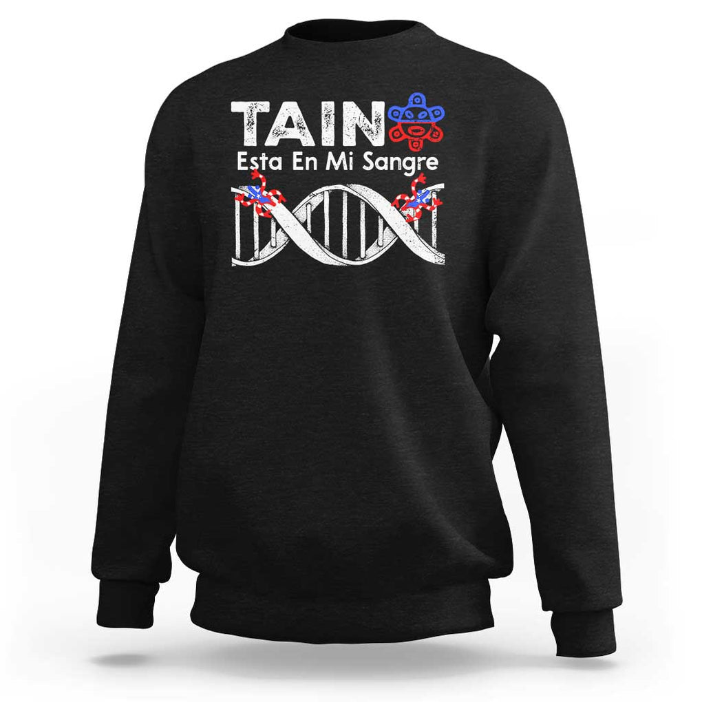 Boricua Sweatshirt Taino Esta En Mi Sangre Frog Puerto TS11 Black Print Your Wear