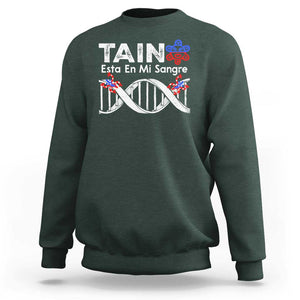 Boricua Sweatshirt Taino Esta En Mi Sangre Frog Puerto TS11 Dark Forest Green Print Your Wear