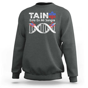 Boricua Sweatshirt Taino Esta En Mi Sangre Frog Puerto TS11 Dark Heather Print Your Wear