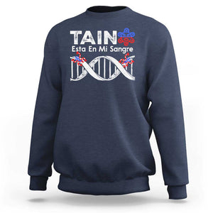 Boricua Sweatshirt Taino Esta En Mi Sangre Frog Puerto TS11 Navy Print Your Wear