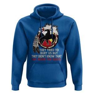 Native American Hoodie They Tried To Bury Us But They Didn't Know That Medicine Wheel TS11 Royal Blue Print Your Wear