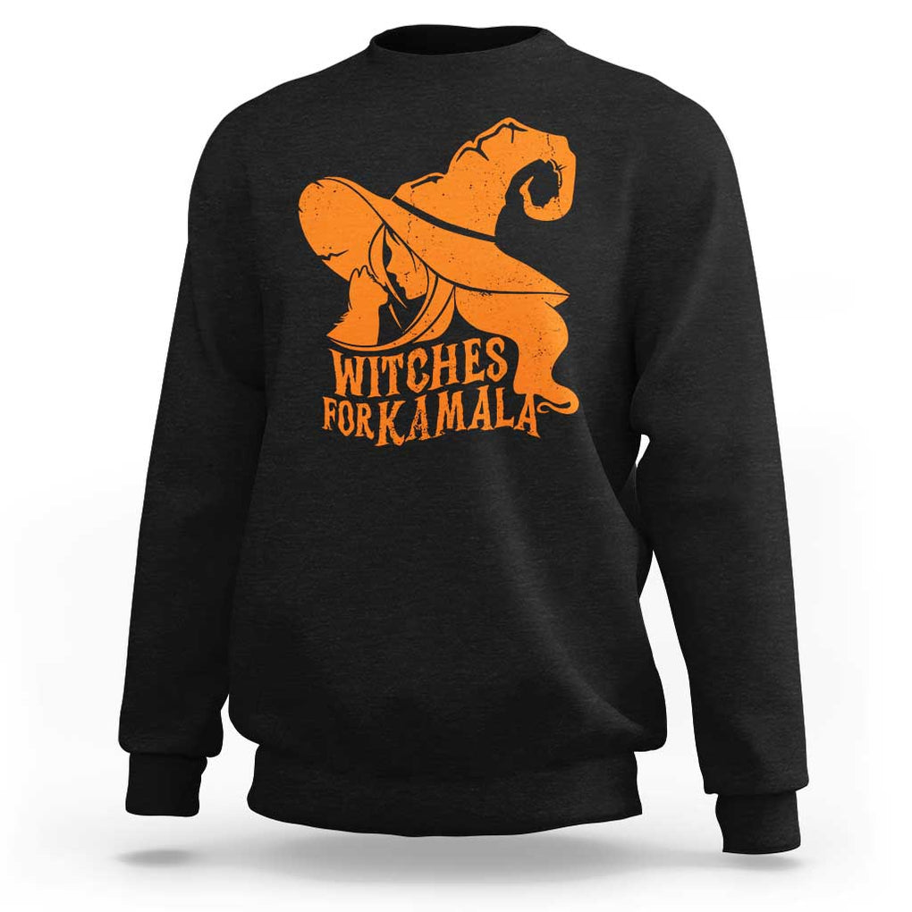 Harris Supporter 2024 Sweatshirt Witches For Kamala Cat Witch Hat TS11 Black Print Your Wear