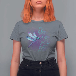 Suicide Prevention Awareness T Shirt For Women You Are Worthy Loved Needed Enough Dragonfly TS11 Charcoal Print Your Wear