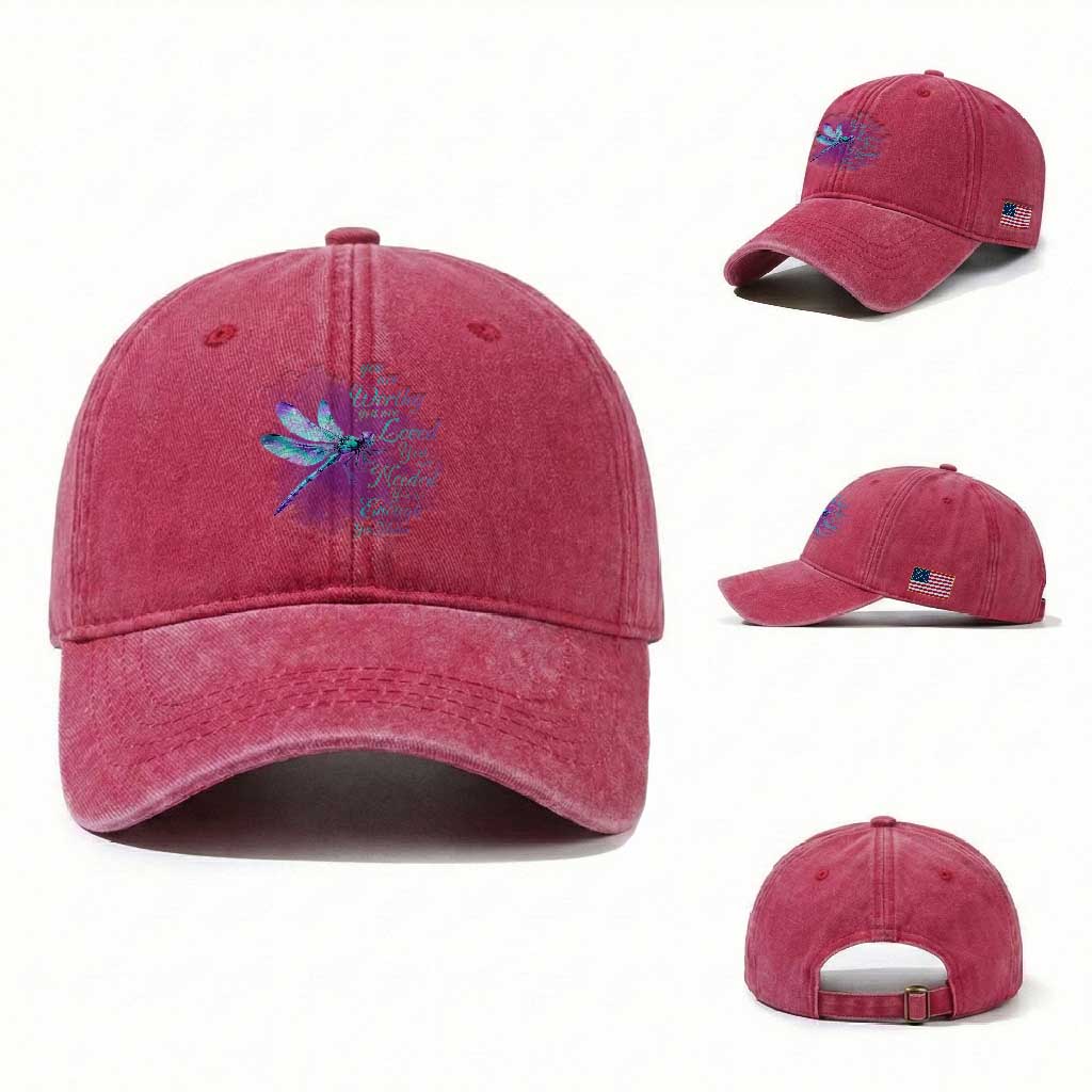 Suicide Prevention Awareness Washed Cotton Baseball Cap You Are Worthy Loved Needed Enough Dragonfly TS11 Washed Cap Universal Fit Red Print Your Wear