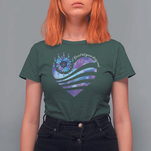 Suicide Prevention Awareness T Shirt For Women Don't Let Your Story End Heart Semicolon Sunflower TS11 Dark Forest Green Print Your Wear