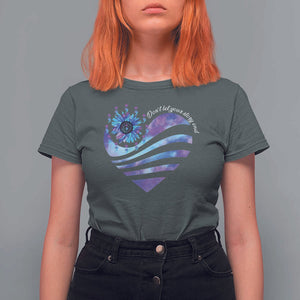 Suicide Prevention Awareness T Shirt For Women Don't Let Your Story End Heart Semicolon Sunflower TS11 Dark Heather Print Your Wear