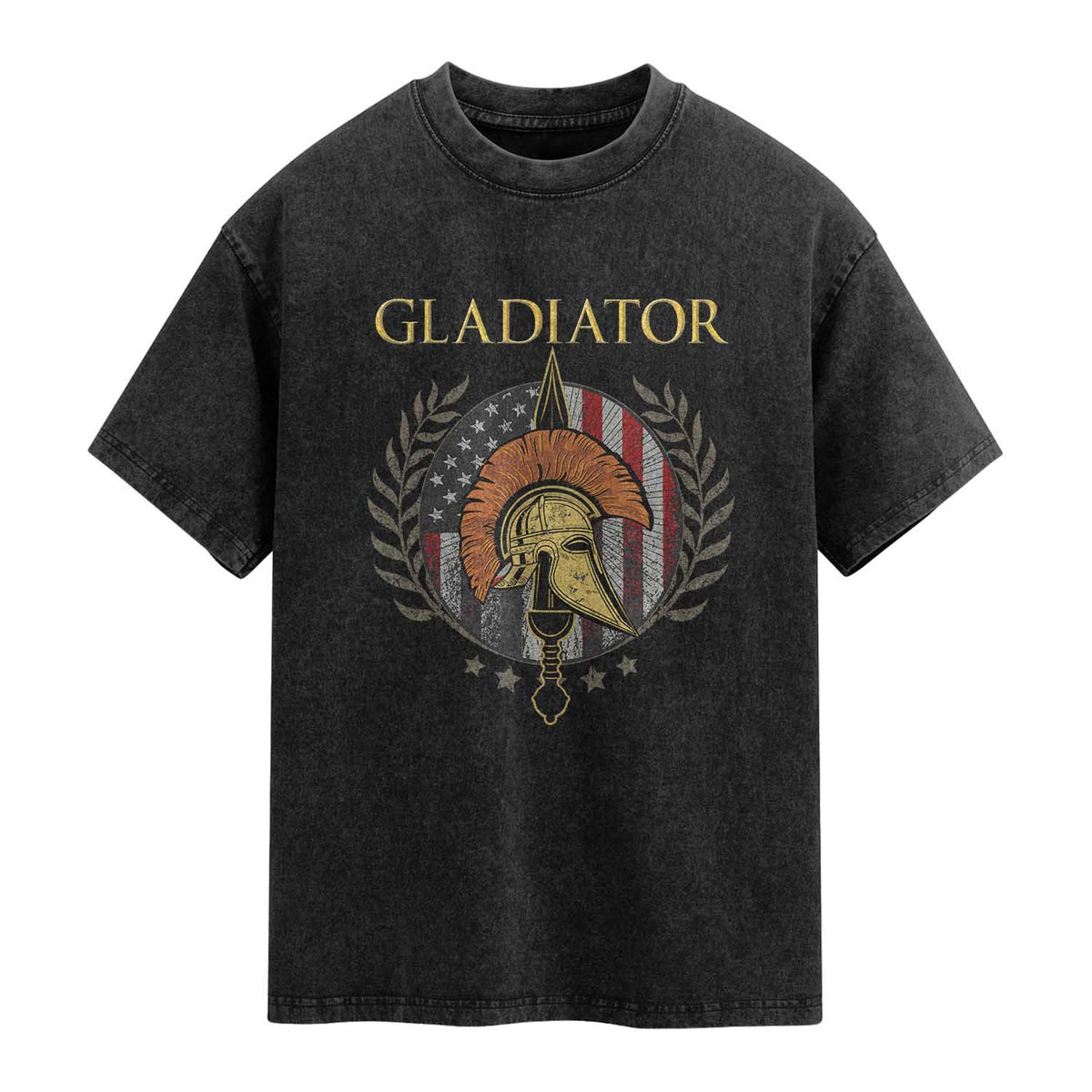 Gladiator Patriotic Italian American Warrior Washed Cotton T-Shirt