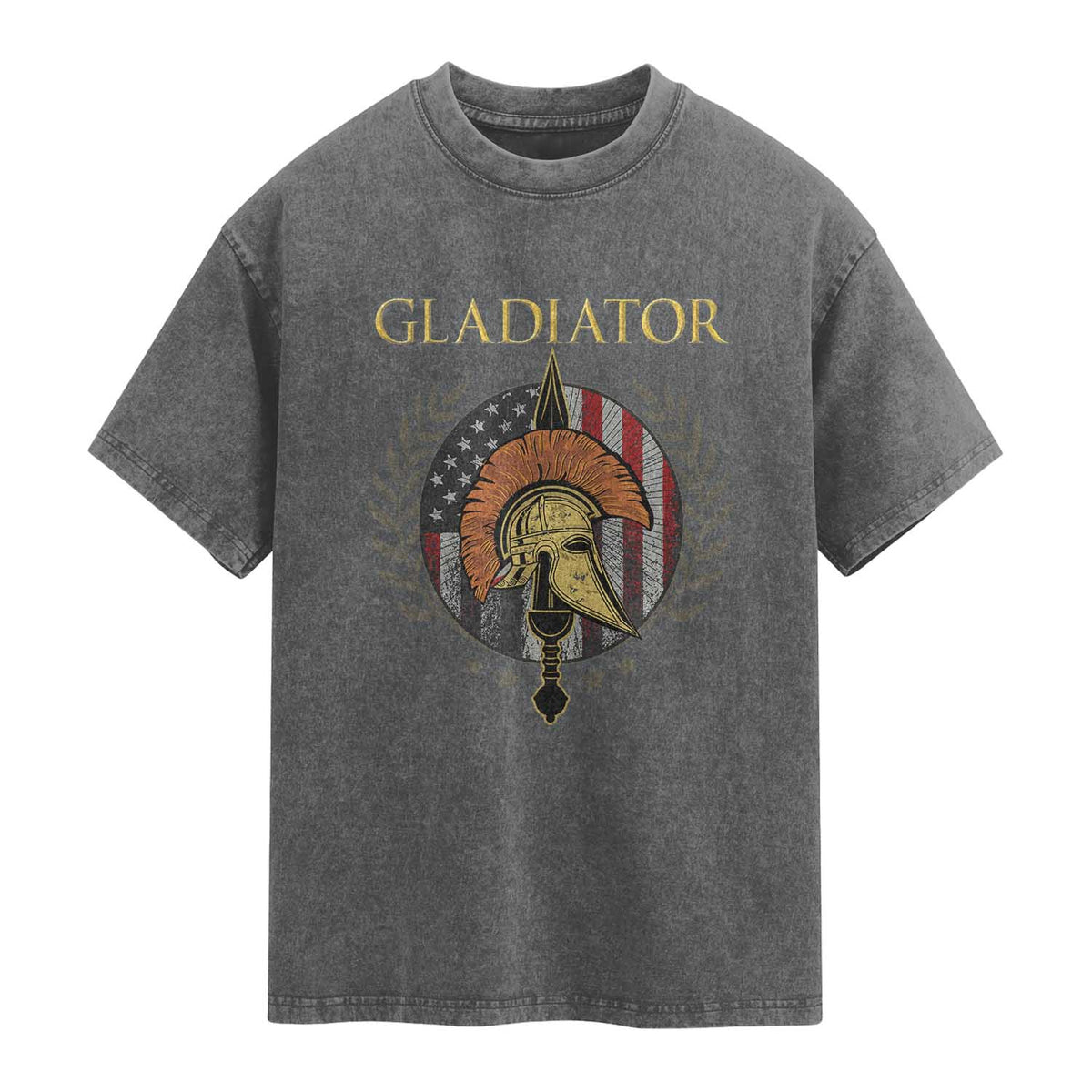 Gladiator Patriotic Italian American Warrior Washed Cotton T-Shirt