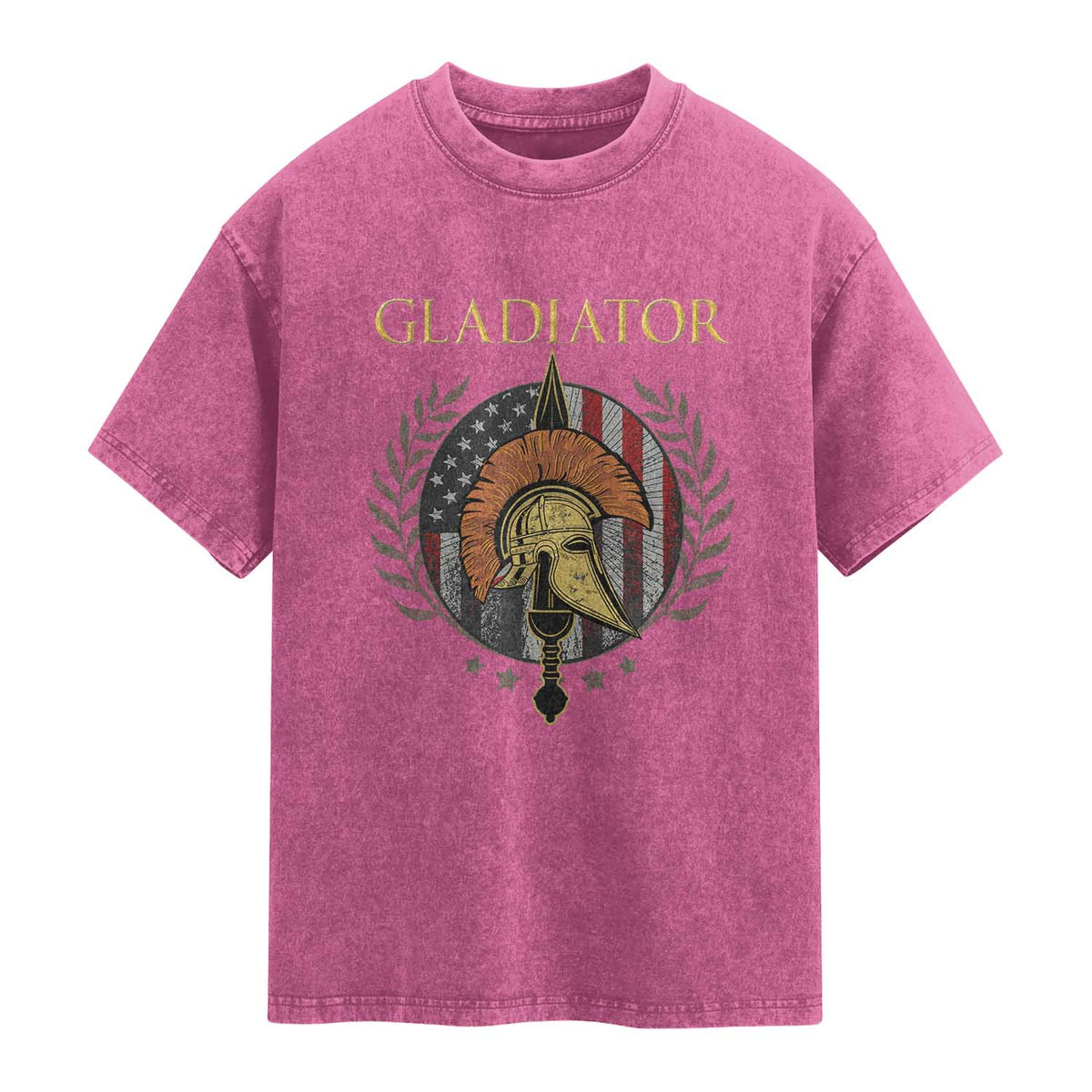 Gladiator Patriotic Italian American Warrior Washed Cotton T-Shirt
