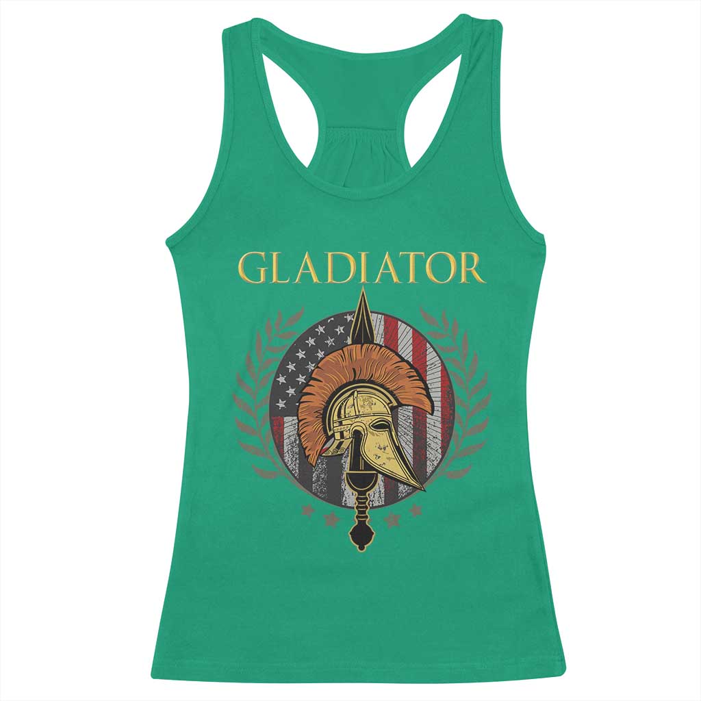 Gladiator Patriotic Italian American Warrior Racerback Tank Top