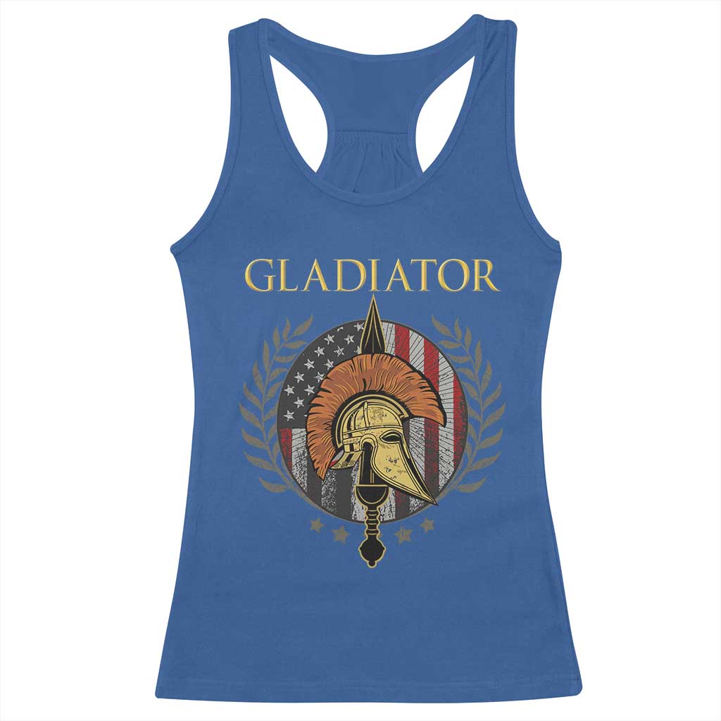 Gladiator Patriotic Italian American Warrior Racerback Tank Top