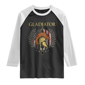 Gladiator Patriotic Italian American Warrior Raglan Shirt