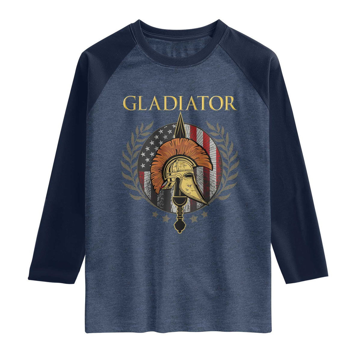 Gladiator Patriotic Italian American Warrior Raglan Shirt