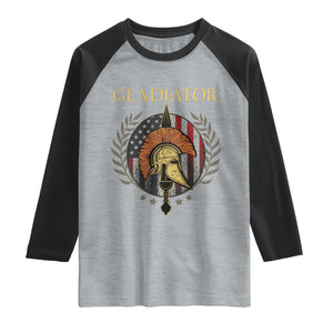 Gladiator Patriotic Italian American Warrior Raglan Shirt