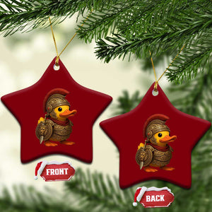 Funnny Sparta Rubber Duck Greeks Spartan Warrior Ceramic Ornament